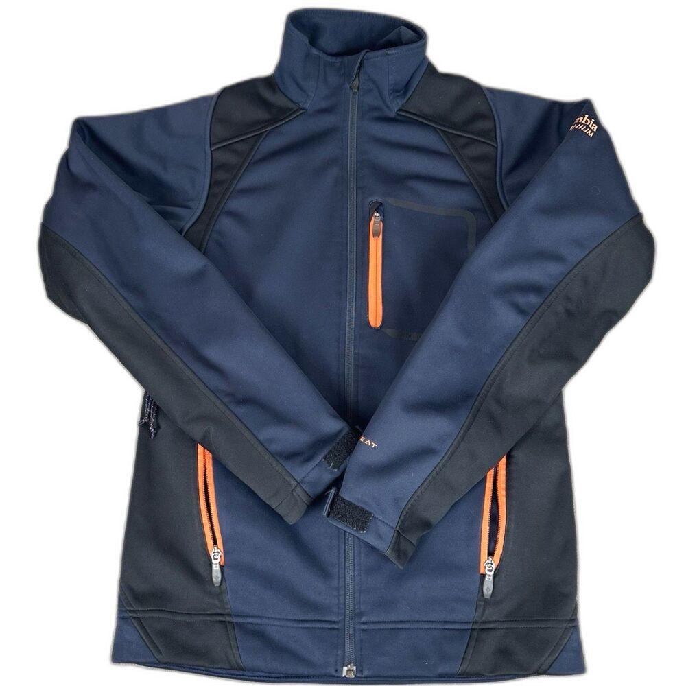 Columbia Blue Key Three Omni Heat Men's Small Wind Resistant Orange Titanium